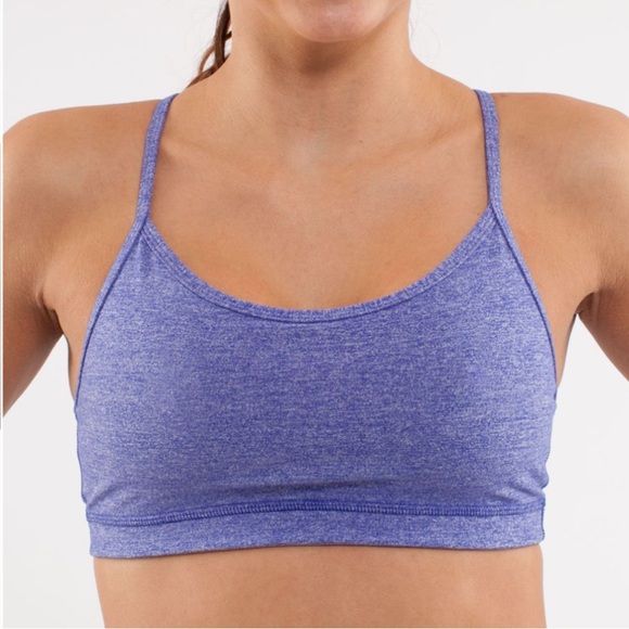 Lululemon purple pigment blue Flow Y racerback mesh panel sports bra IV - Picture 5 of 6